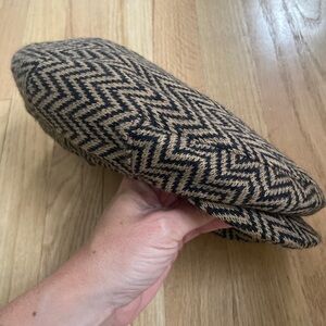 CAP HAT Newsboy S Small Black Brown NEW